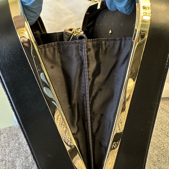 Glitter black Kate spade kiss lock satchel - Picture 11 of 15